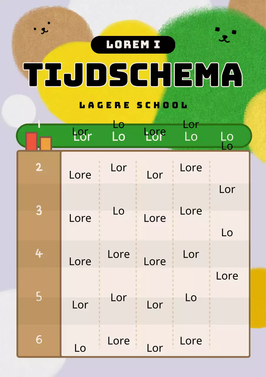 Zacht karakter illustratie tijdschema