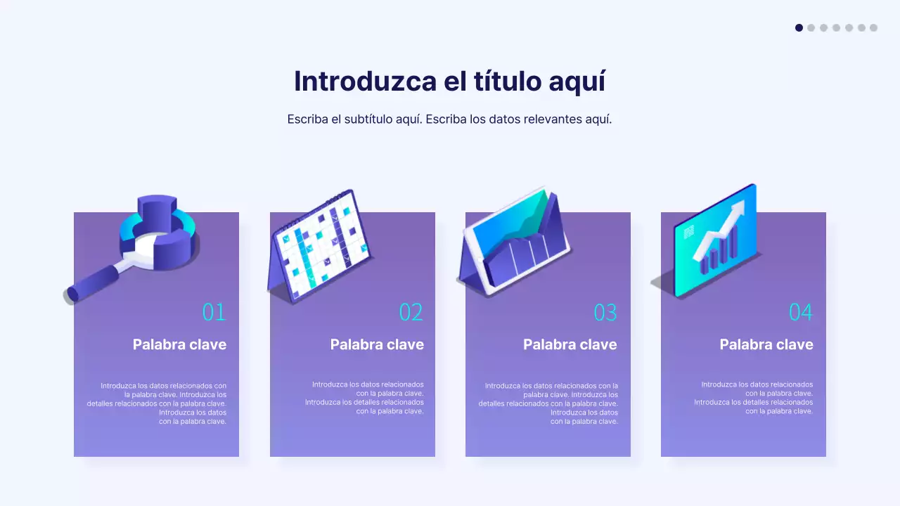Agenda de iconos en degradado azul y morado