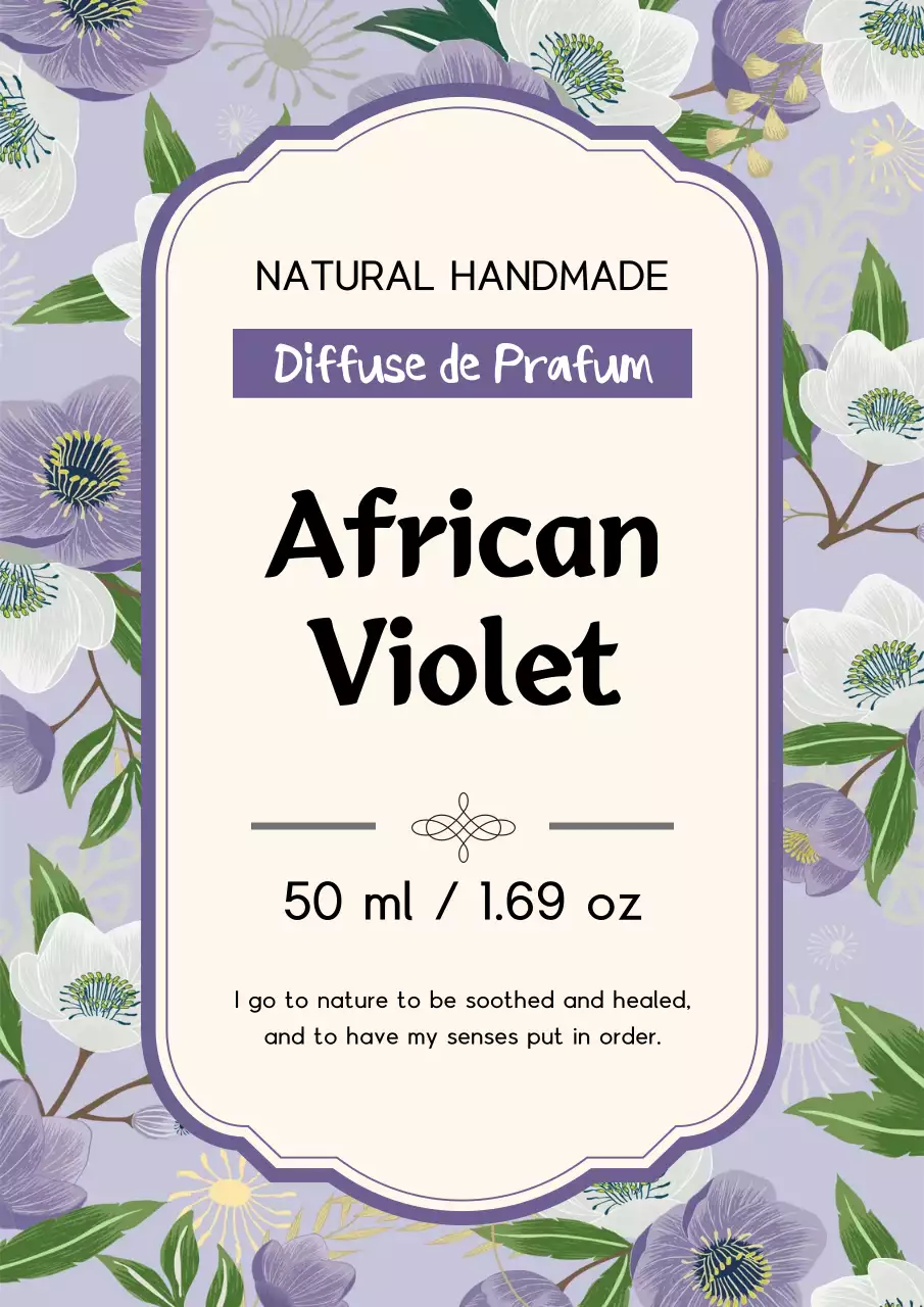 Purple Floral Perfume Label Poster