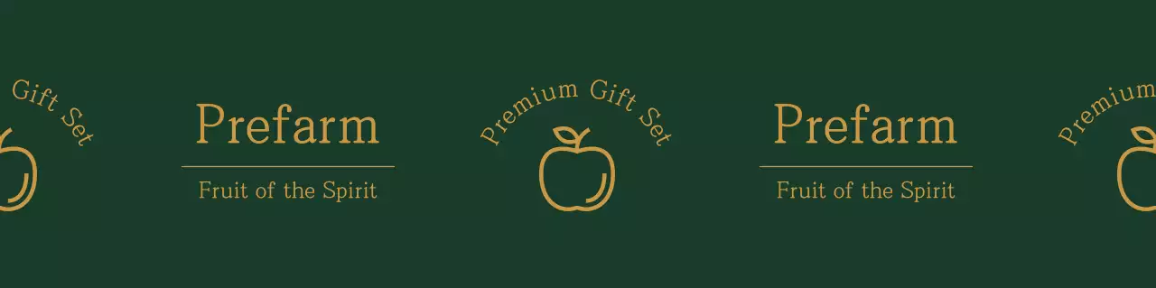 Simple style farm logo pattern in dark green and ocher colors