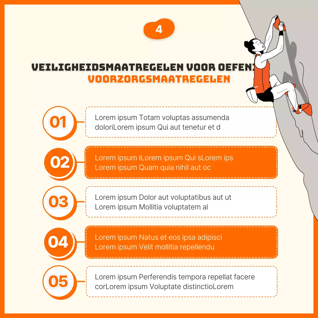 Orange Illustrated Concept Sportklimmen Informatie en werving