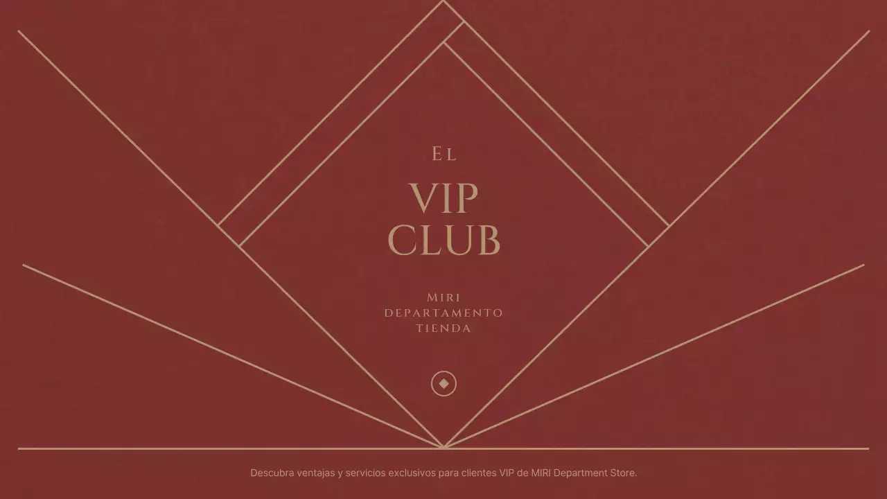 Un lujoso club VIP de grandes almacenes en rojo y azul marino