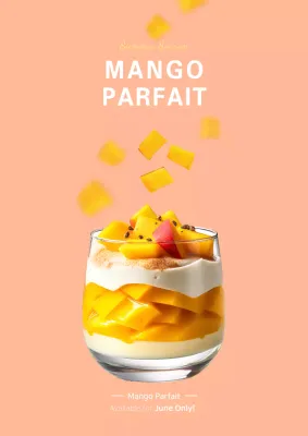 Peach Trendy Dessert Promotion Poster