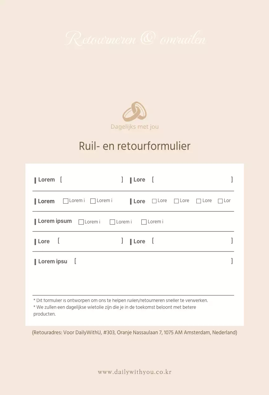 Een gestroomlijnde, beige gids voor restitutie en retourzendingen voor winkelcentra ontwerpen