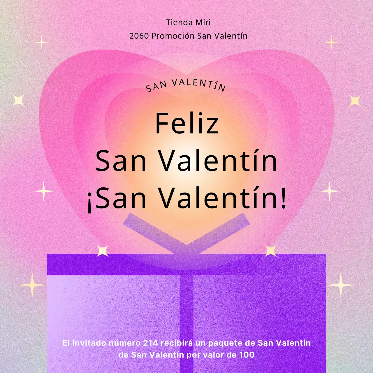 Eventos de San Valentín en rosa y morado