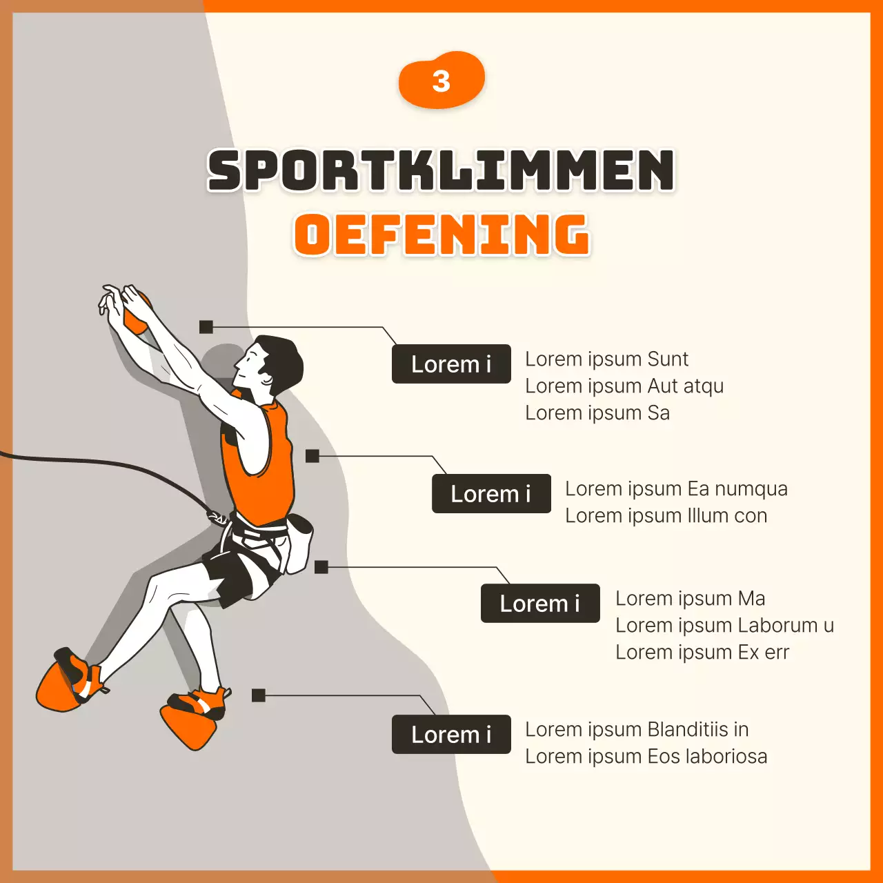 Orange Illustrated Concept Sportklimmen Informatie en werving