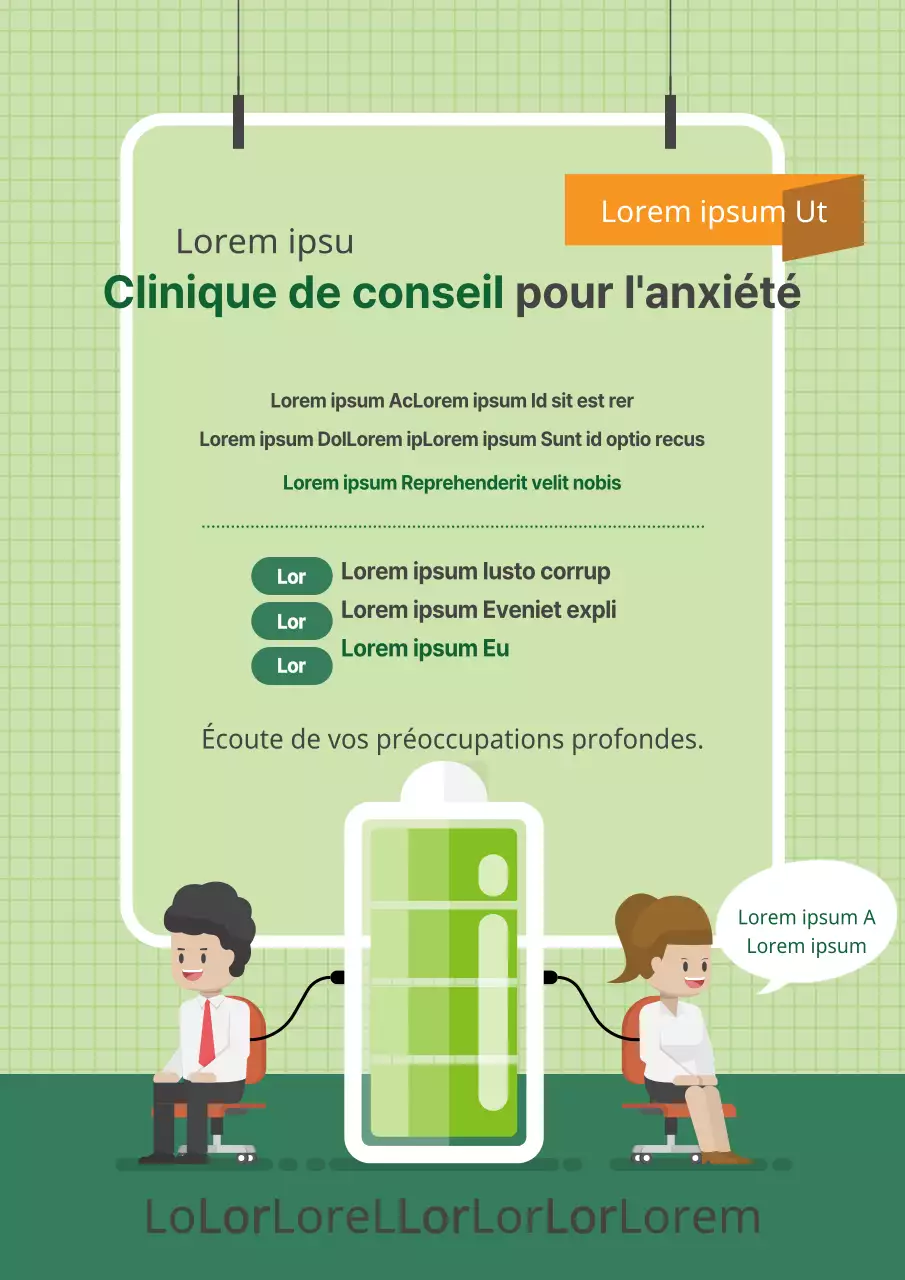 Un dépliant simple et vert pour un centre de conseil psychologique