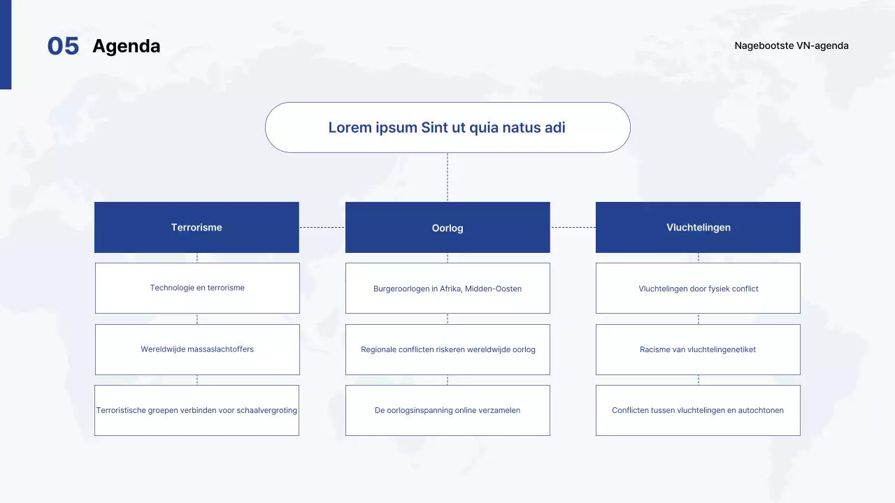 Eenvoudige wit-blauwe universiteitspresentatie voor nacompetitie