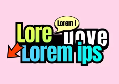 Guida del testo con concetti di gradiente e freccia