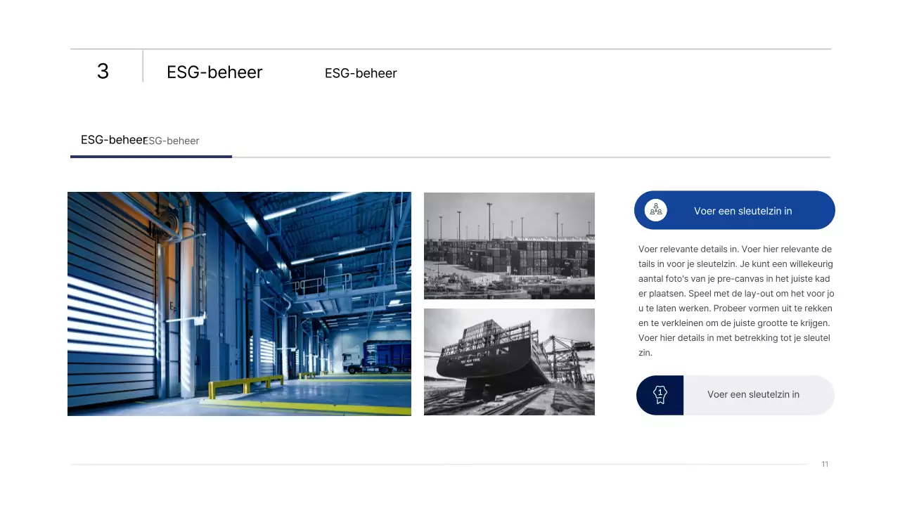Eenvoudige zakelijke infografische presentatie met blauwe en groene kleurverlopen