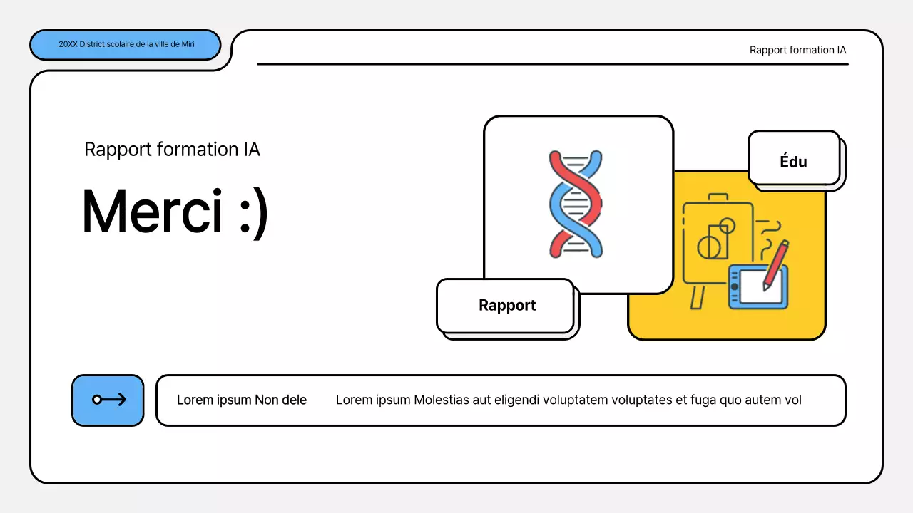 Kit de présentation des rapports de formation bleu et jaune