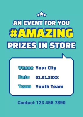 Teal Trendy Event Promotion Poster