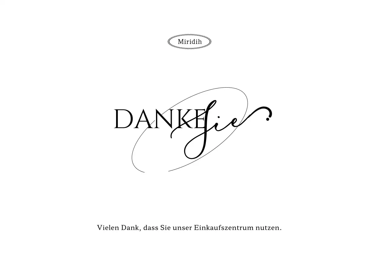 Gebrandeter Postkartenumschlag mit Text zur Kundenanerkennung und kreisförmiger Illustration