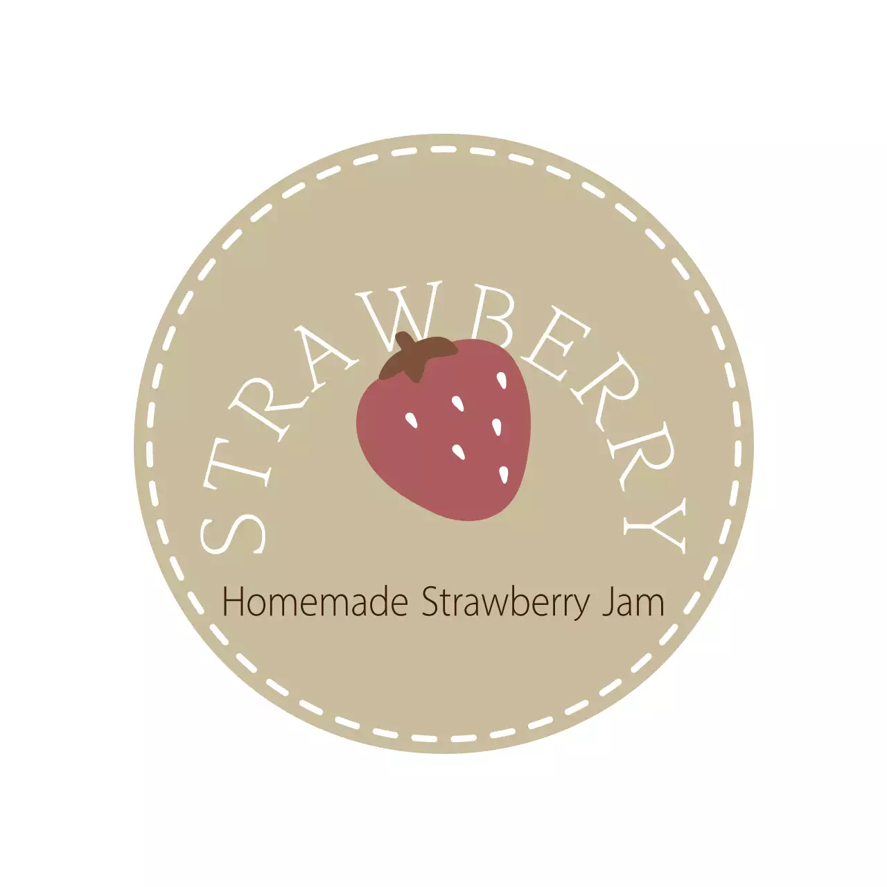 Label kafe berwarna krem dan cokelat dengan gaya yang emosional