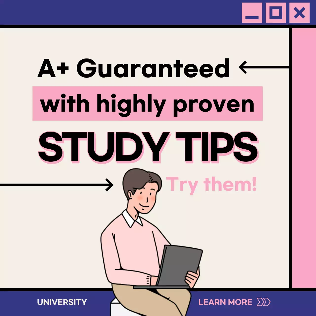Pink Modern Study Guide Instagram Post