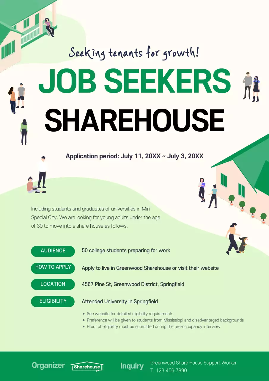 Green Modern Housing Promotion Poster