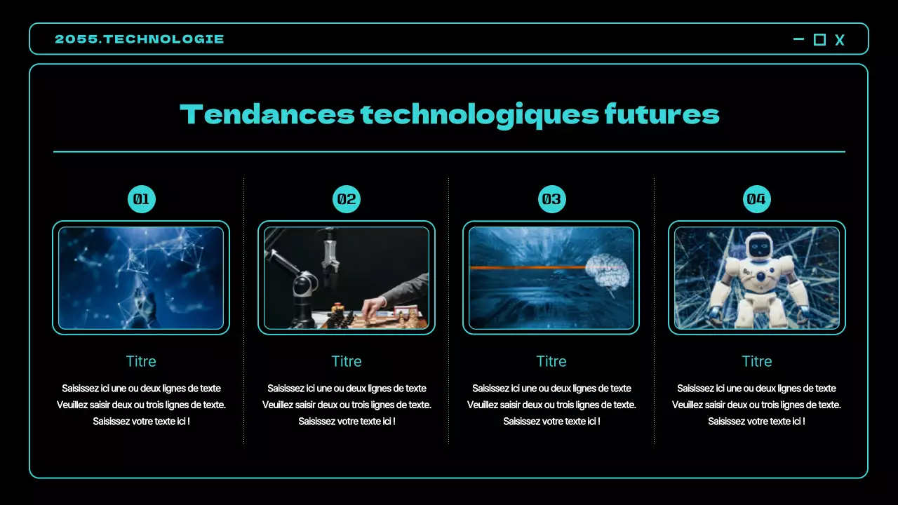 Des accents néon noirs et bleus pour anticiper les futures tendances technologiques