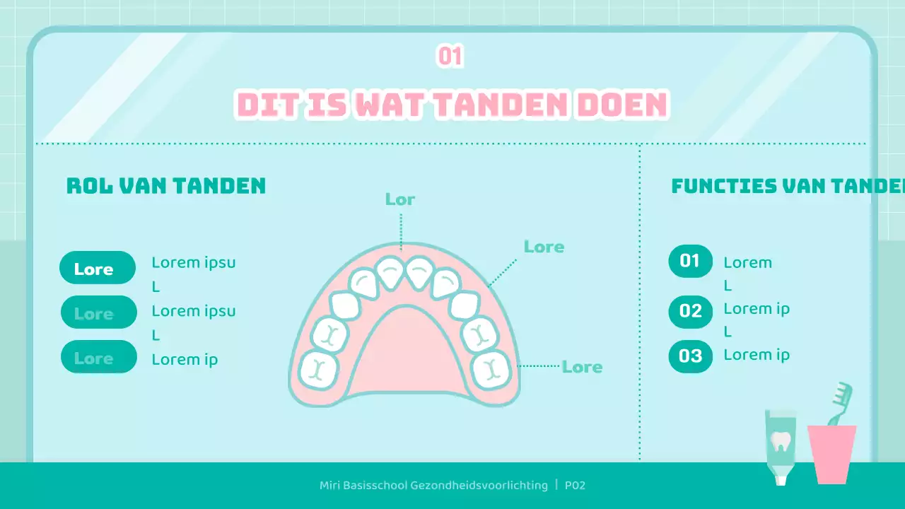 Mint Schattige Kind IllustratieTandheelkundige Gezondheidsvoorlichting