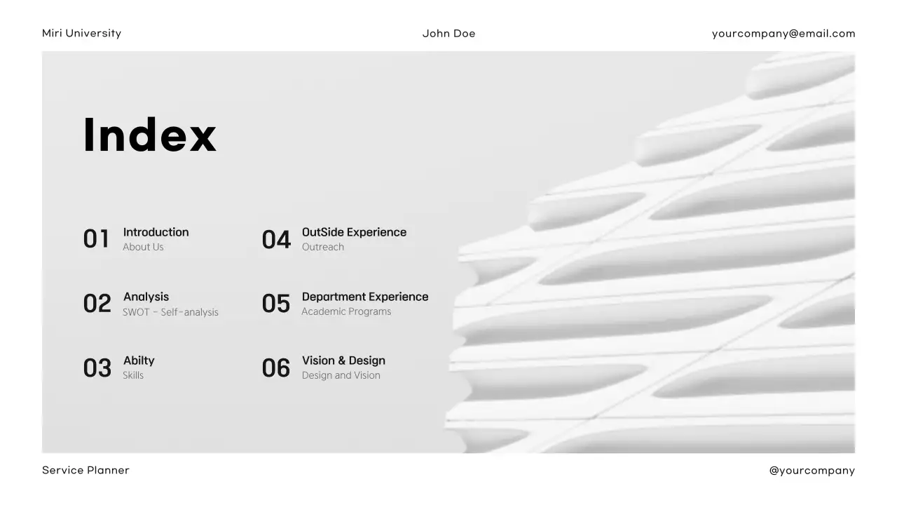 White Modern Portfolio Planner Presentation