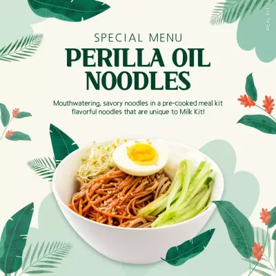 Green Elegant Noodles Promotion Instagram Post