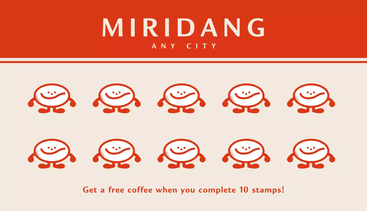 Red Retro Coffee Promotion Business Card