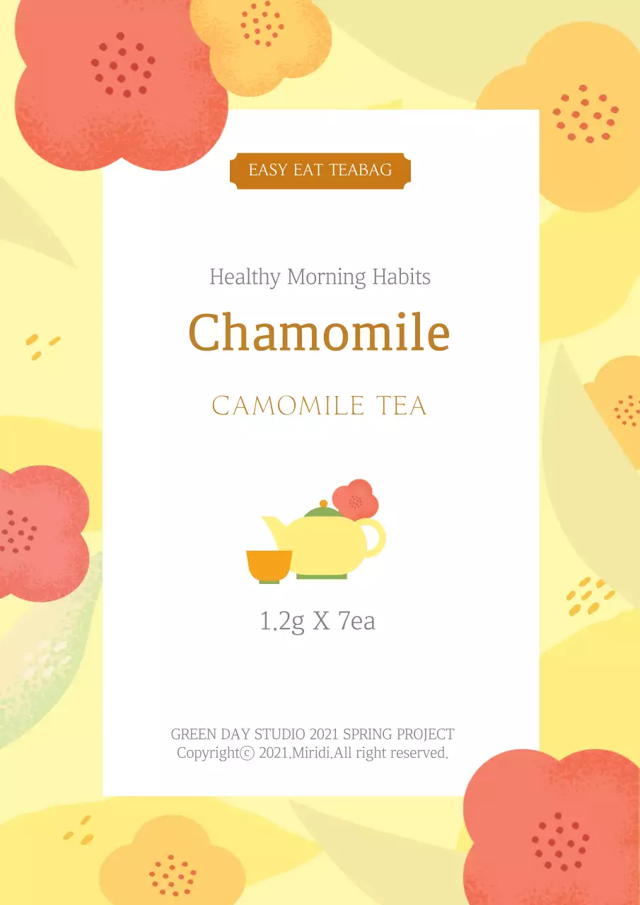 Yellow Floral Tea Promotion Poster