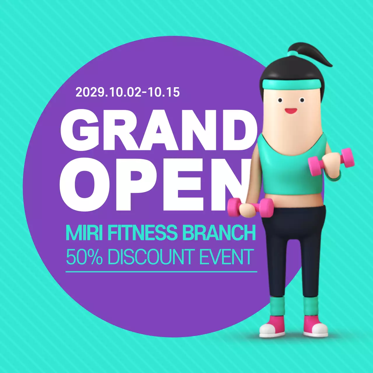 Teal Trendy Fitness Promotion Instagram Post