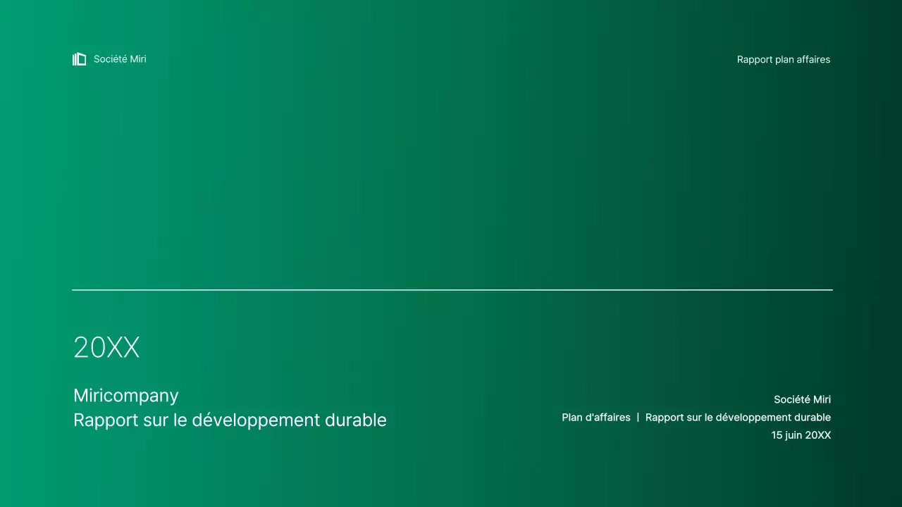 Présentation infographique d'entreprise simple avec des dégradés de bleu et de vert