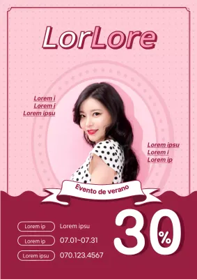 Volante rosa retro de permanente de salón de belleza para un próximo evento