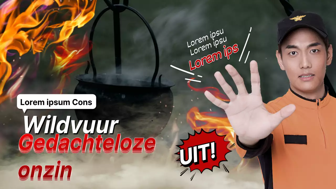 Wildfire preventie thema met oranje fotorealistisch concept