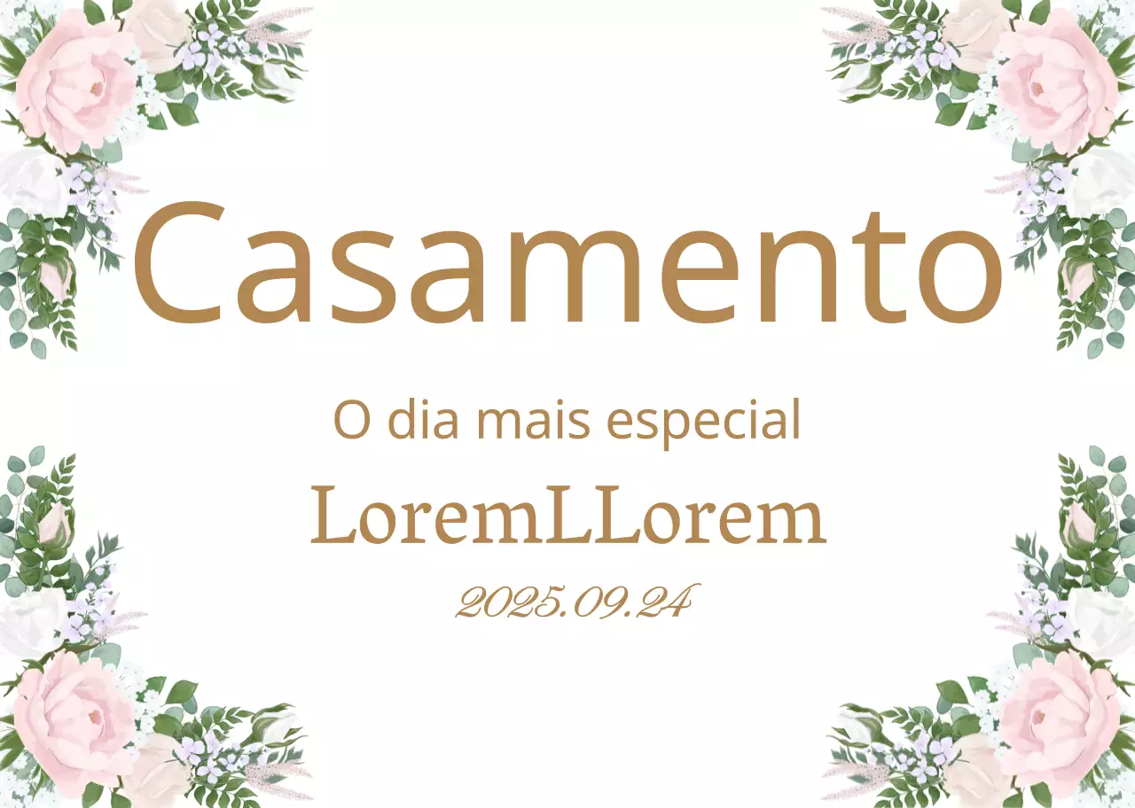 Branco Luxuoso casamento com ilustração floral