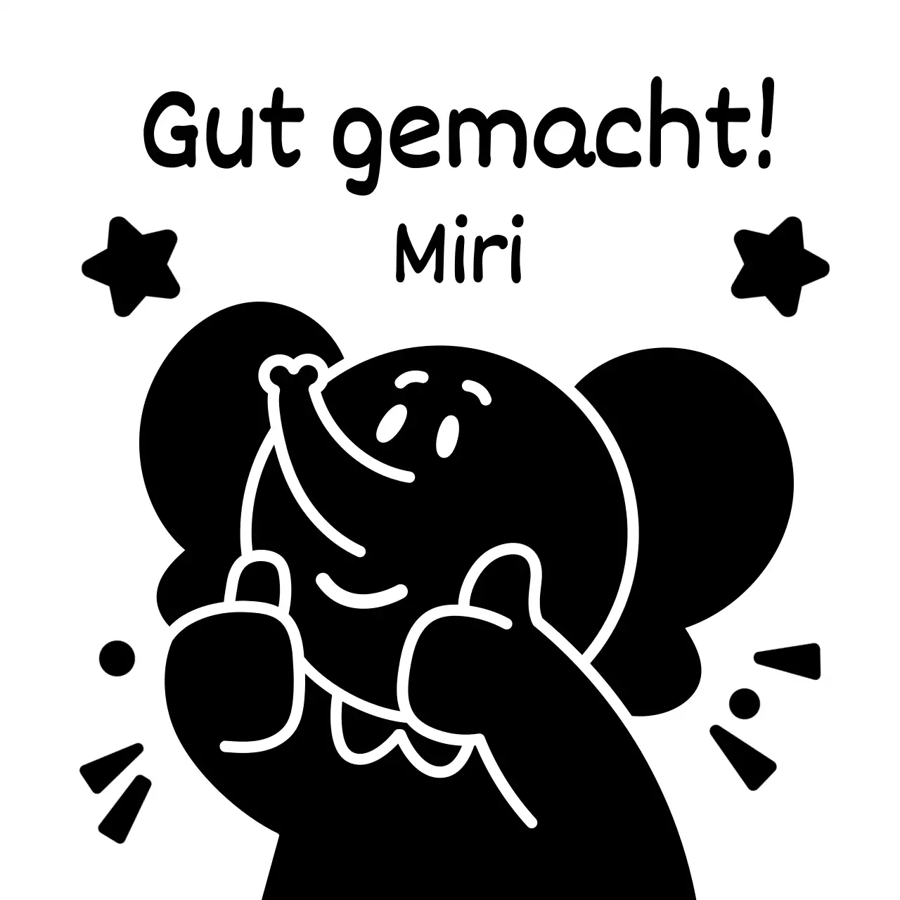 Glückwunschstempel mit niedlichem schwarzem Tiermotiv