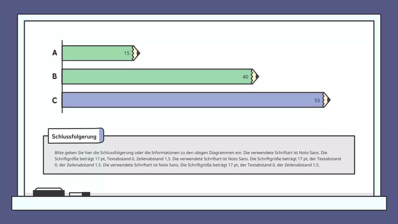 Buntes pädagogisches Kreidetafel-Präsentationskit