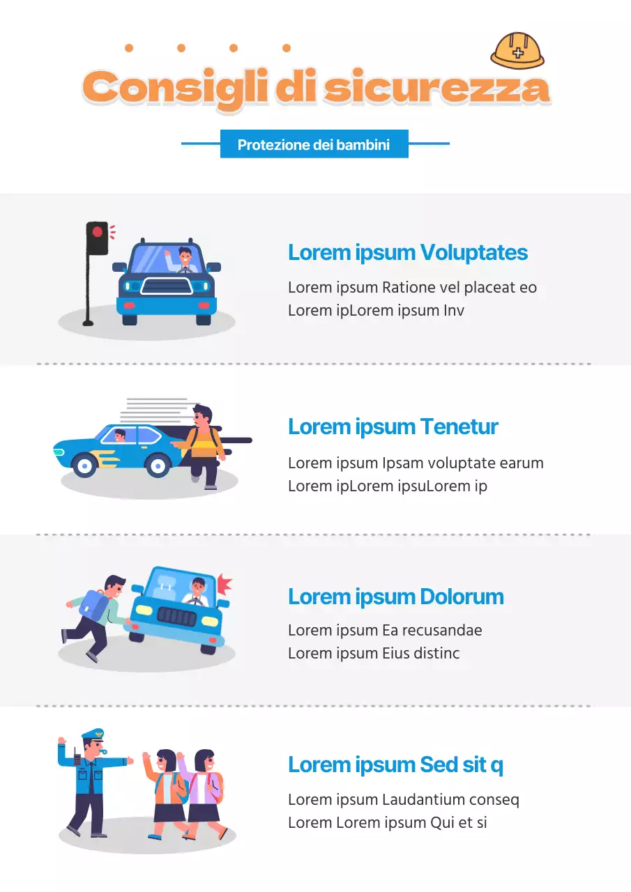 Modello di cartello di sicurezza stradale pulito blu e giallo