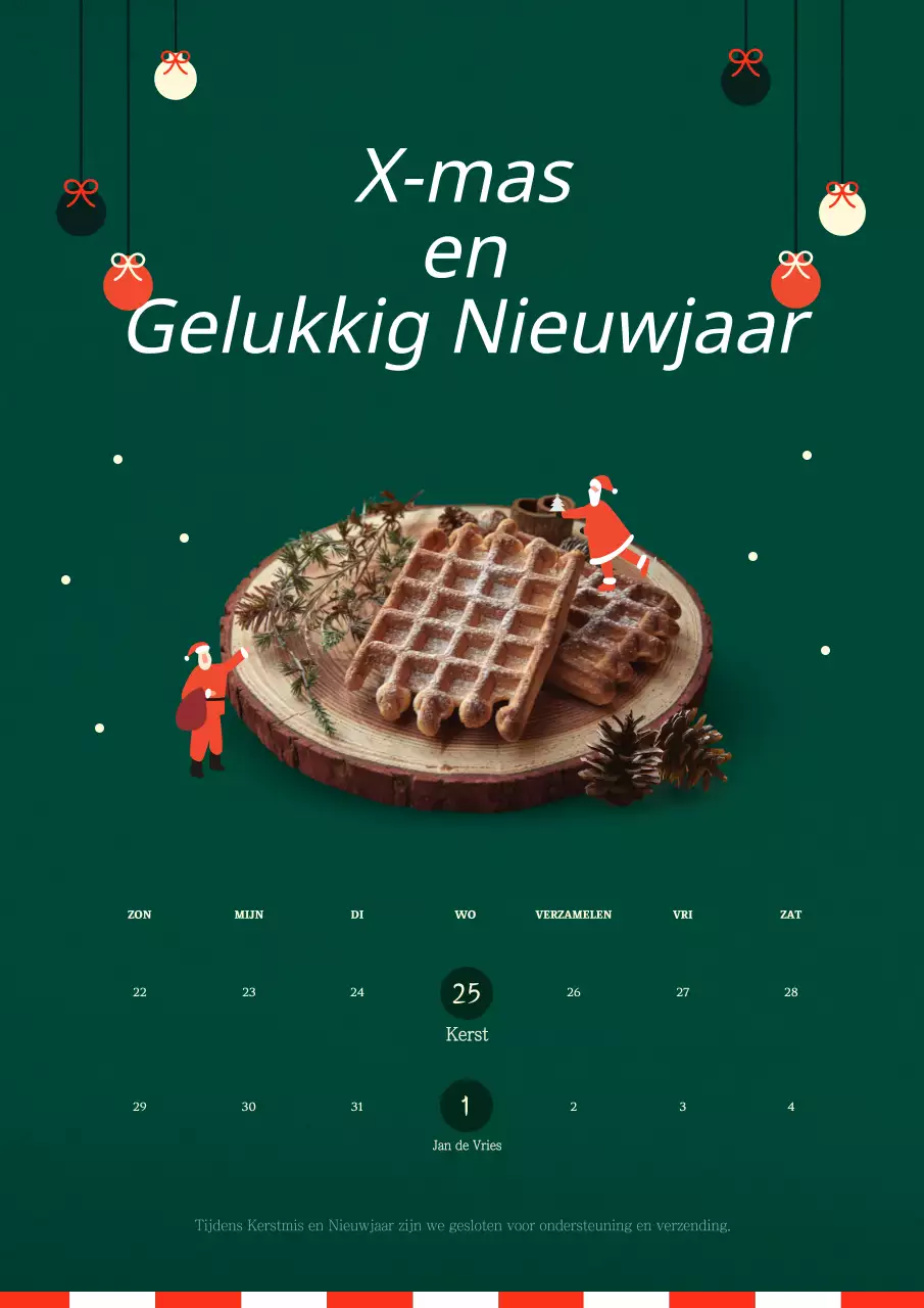 Schattige kerstsluitingen met groene en knuffelige kerstversiering