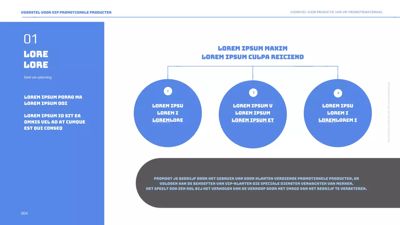 Voorstel voor een blauw getint VIP-promotiestuk