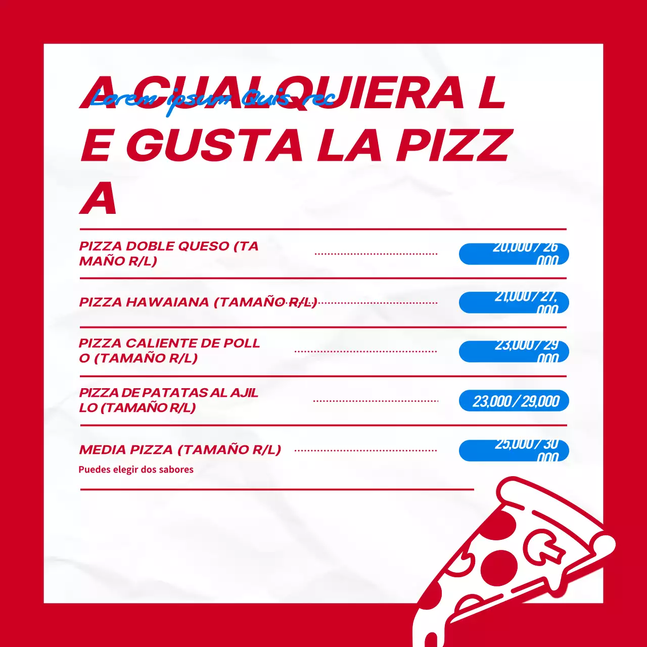 Red checkerboard hip concept pizza brand layout bundle pack