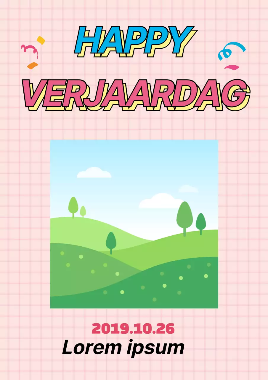 Schattig gelukkige verjaardagsboodschap met een roze foto