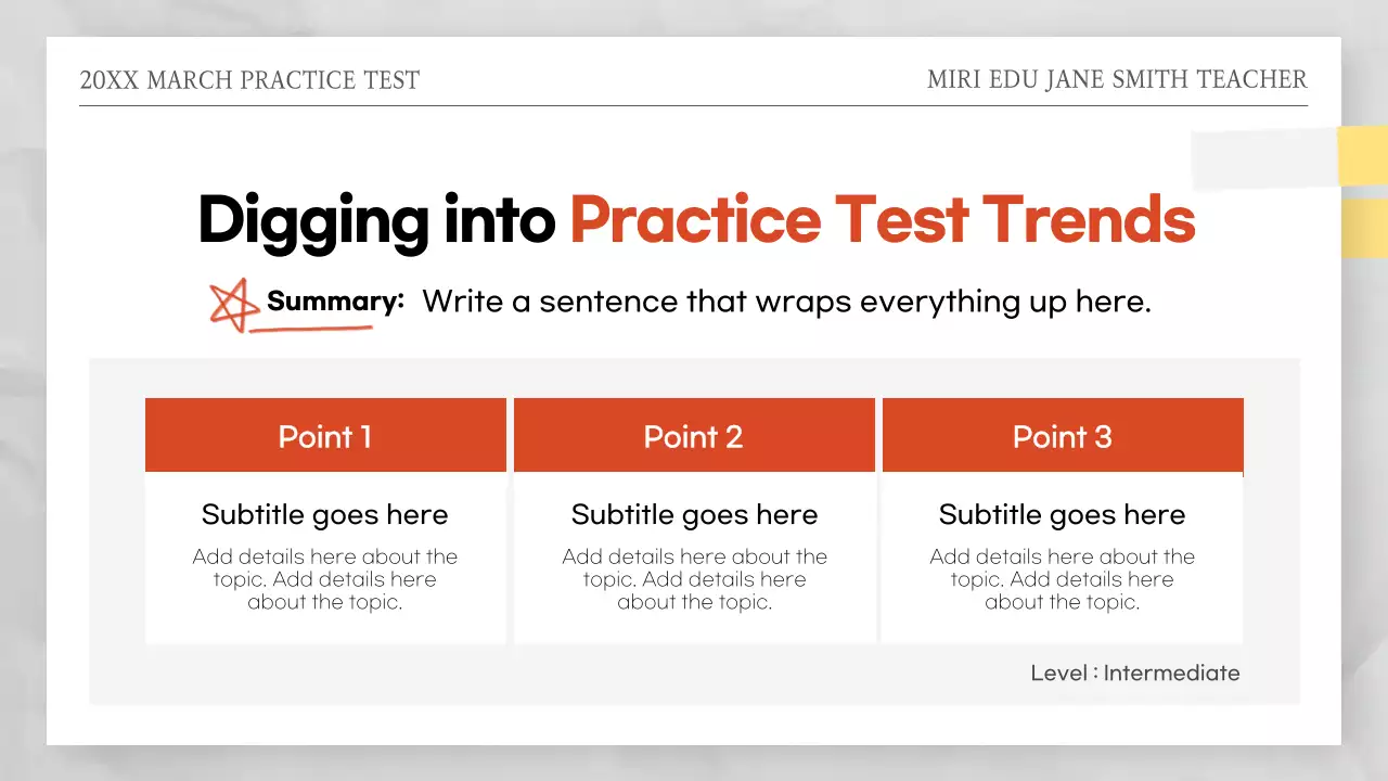 Red and white test paper themed mock test answers