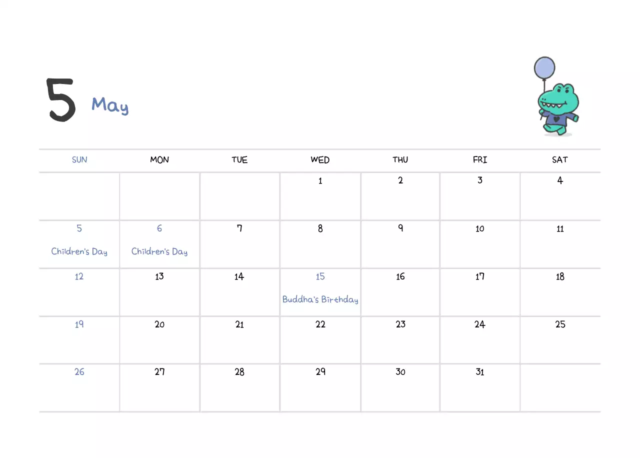 A calendar with a cute Argo illustration concept