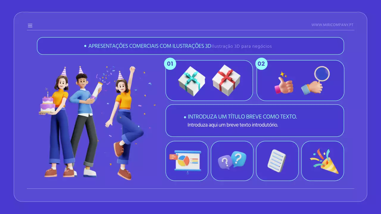 Anúncio de lançamento kitsch com ilustrações azuis engraçadas