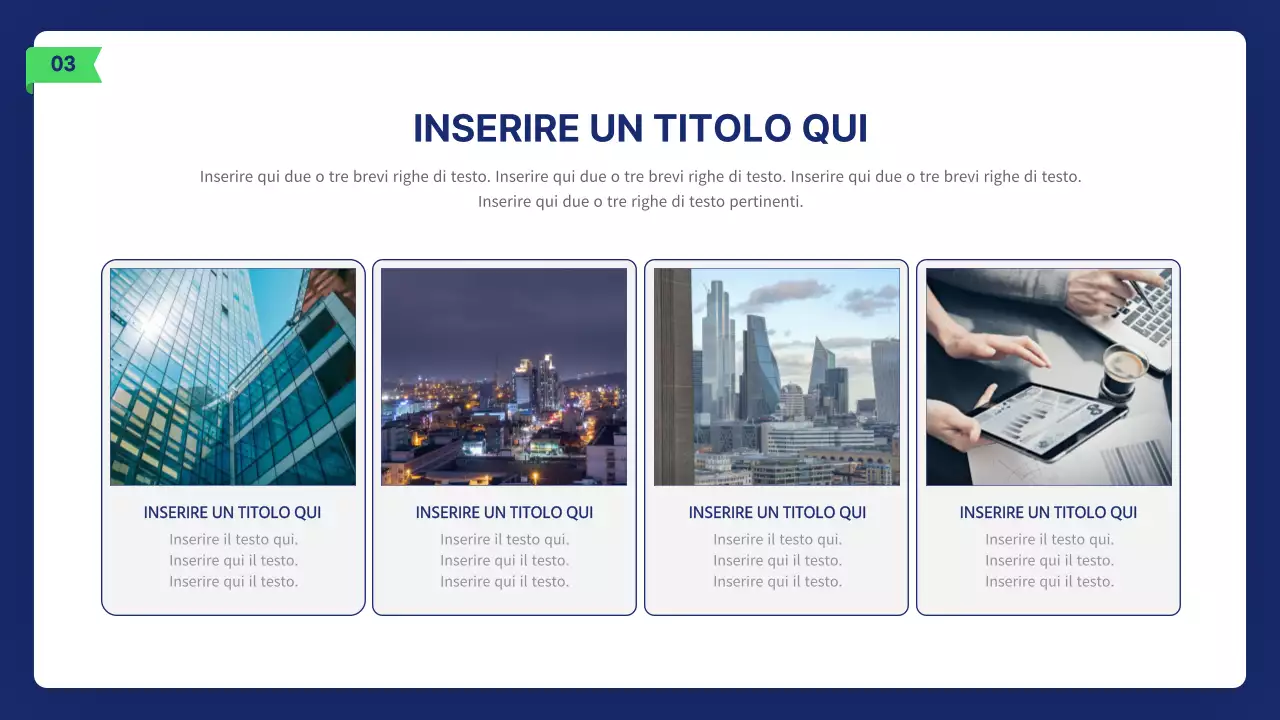 Relazione illustrativa aziendale pulita in marina