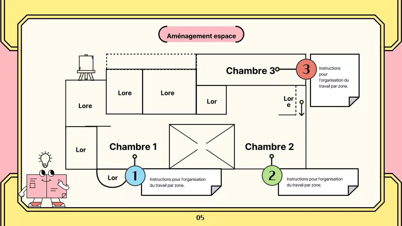 Proposition d'exposition pour les enfants avec des illustrations colorées, simples et mignonnes