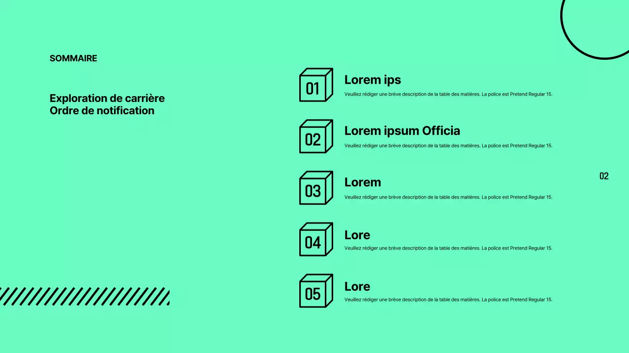 Rapports d'exploration de carrière colorés et encadrés