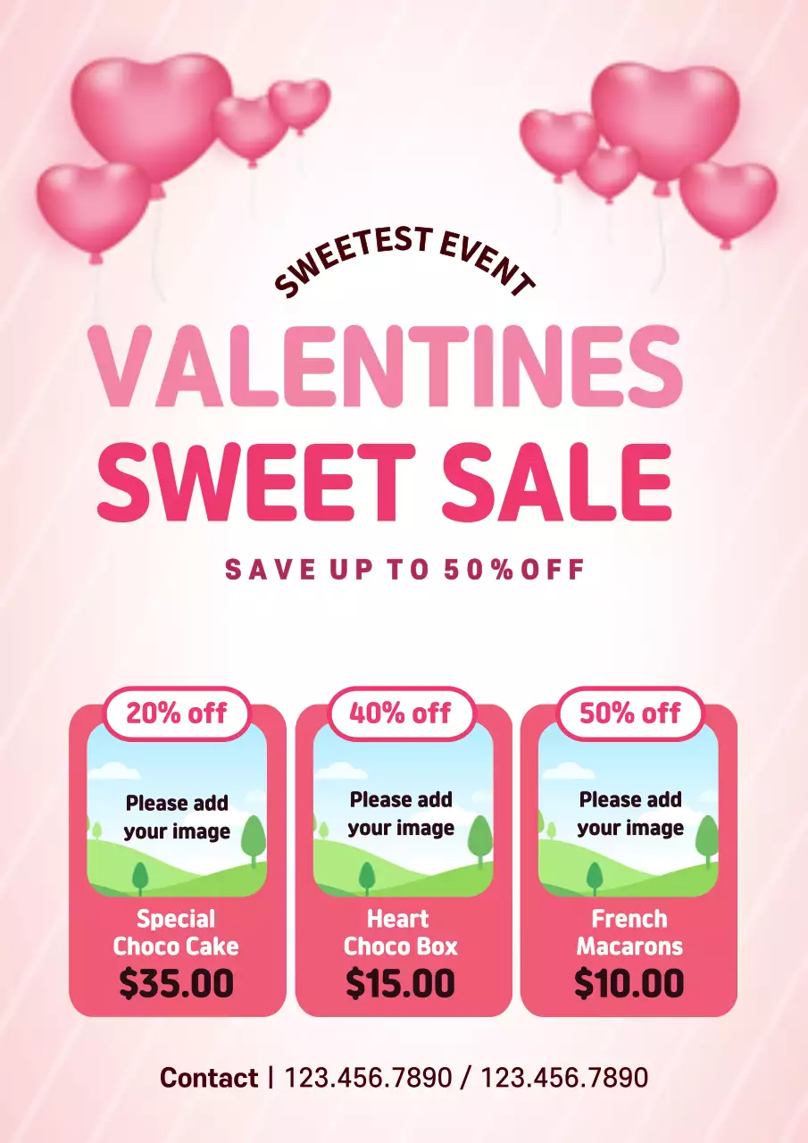 Pink Trendy Valentine Promotion Poster