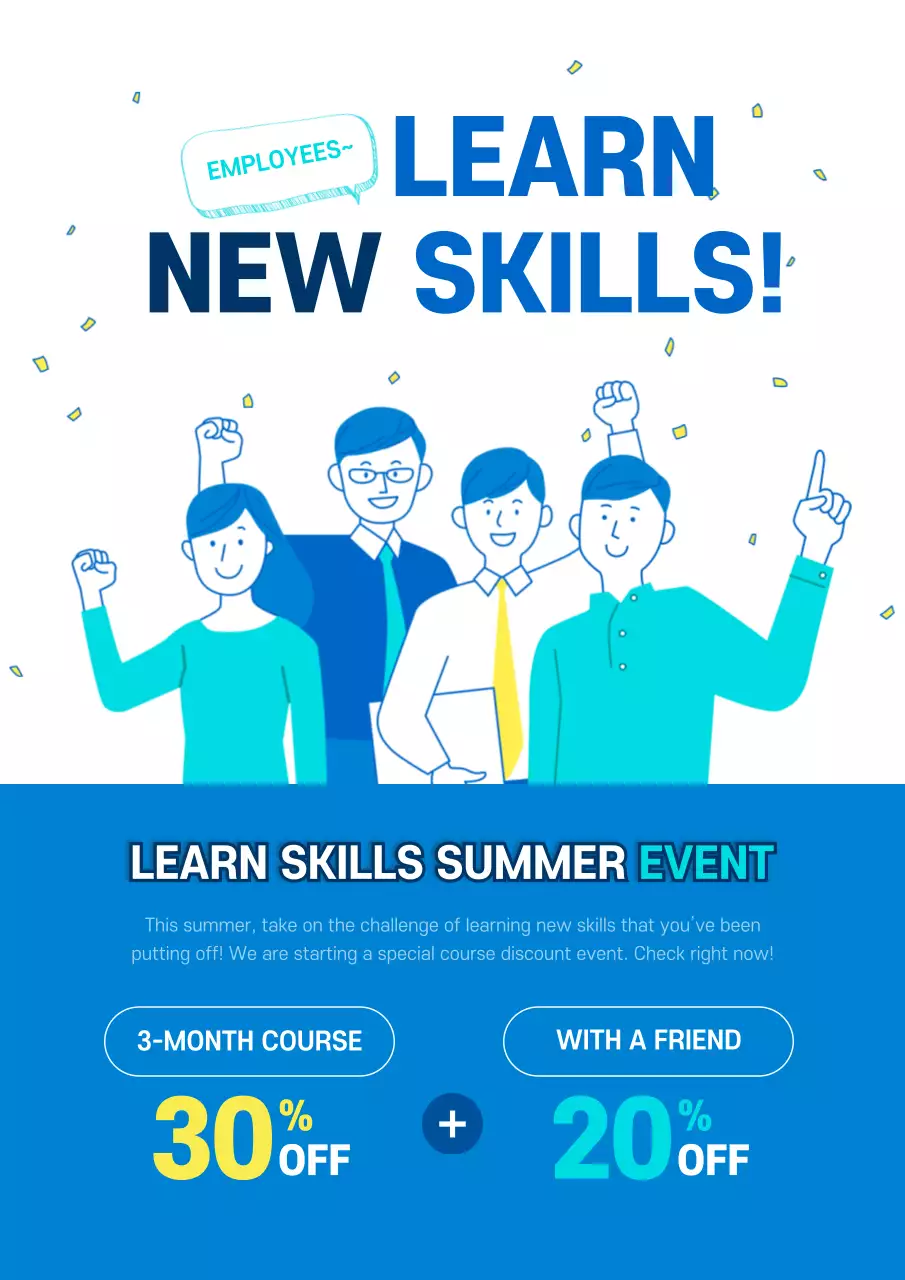 Blue Minimal Skills Promotion Poster