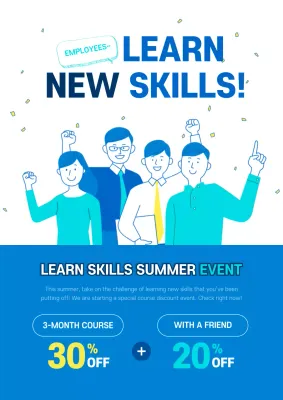 Blue Minimal Skills Promotion Poster