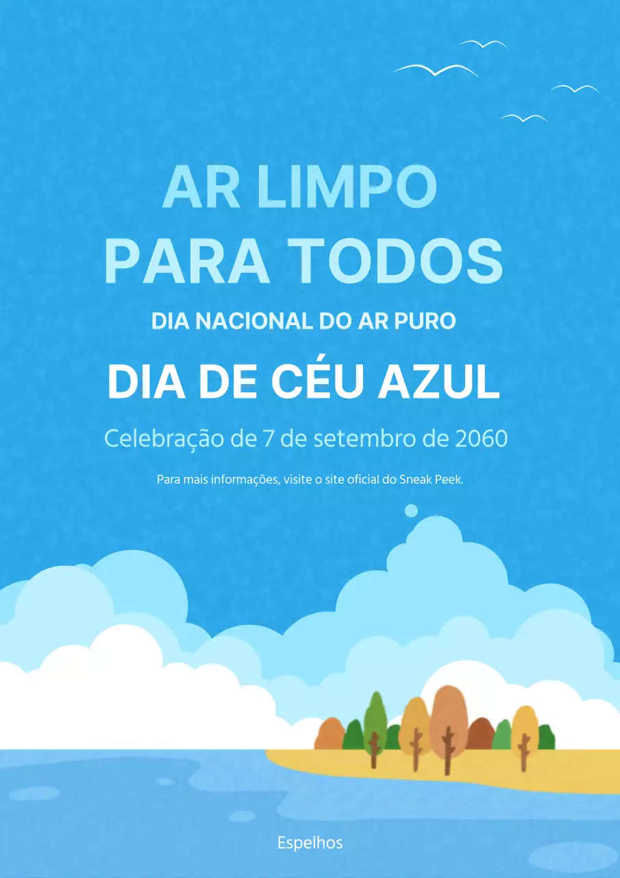 Anúncio de evento com céu e fundo de ilustração de natureza calma V2