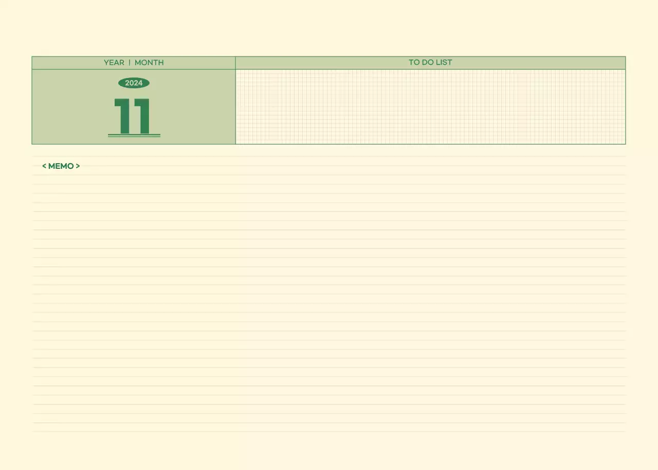 SAT D-Day notepad concept wall calendar in green and light yellow