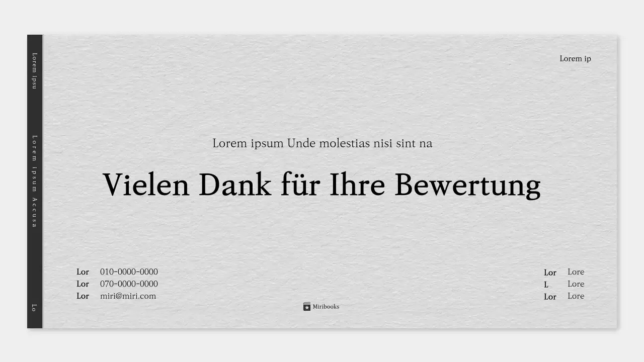 Ein einfacher Literaturprospekt in Grau und Schwarz